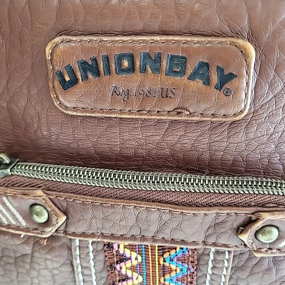 VINTAGE 90s Y2K Union Bay Crossbody Bag‎ Grunge Boho Aztec Tassels Utility